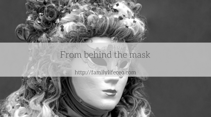 From behind the mask